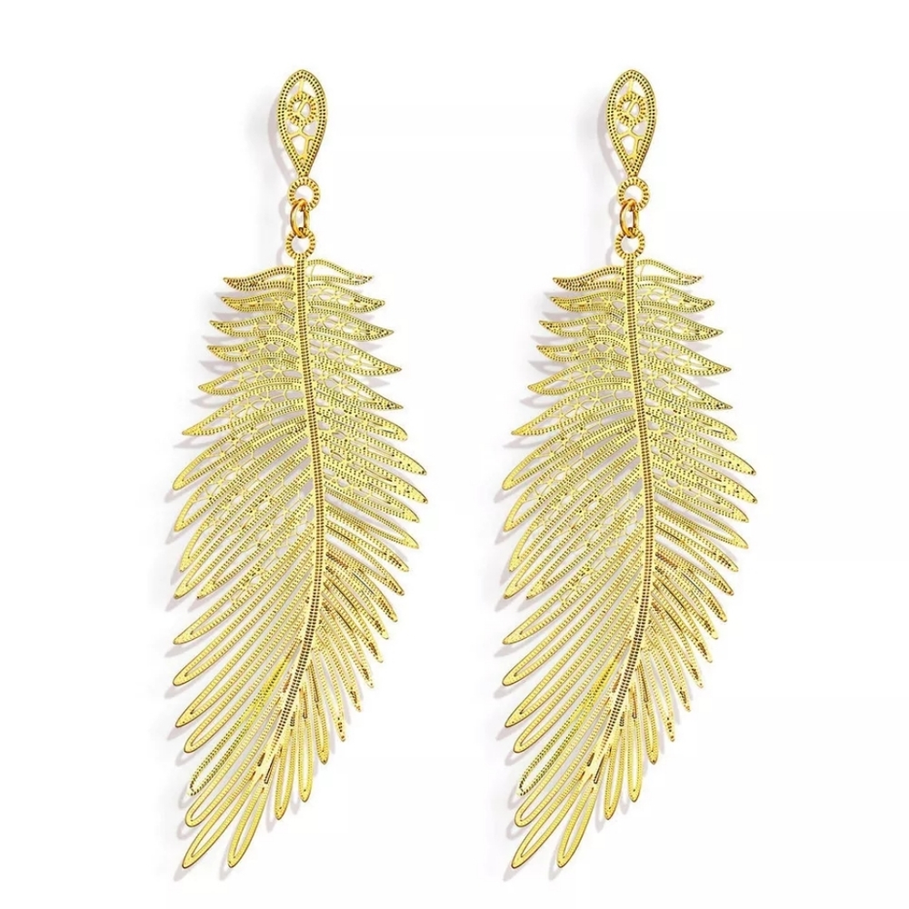 Bohemian Long Big Leaf Earrings